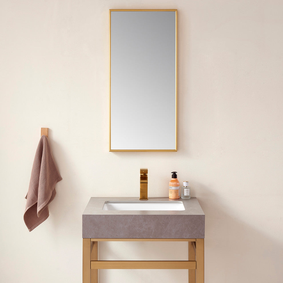 Viella Rectangular Aluminum Wall Mounted Mirror