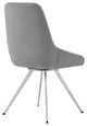 Skye Swivel Gray Velvet and Stainless Steel Dining Room Chairs, Set of 2