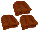 16" Polyester Solid Outdoor U-Shaped Tufted Chair Cushions, Set of 6, Cinnamon