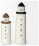 Abner, Small, 3Lx3W White Wooden Coastal Lighthouse