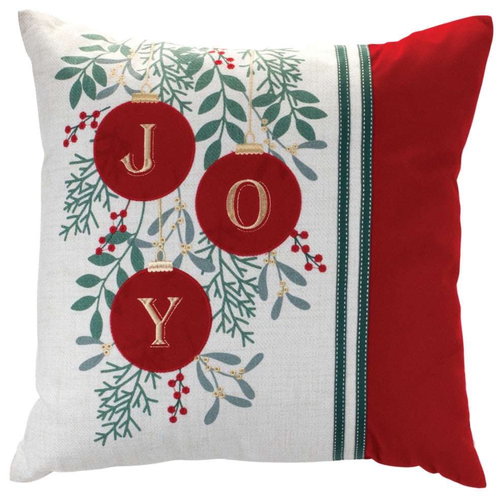 Joy Ornaments Throw Pillow 17"