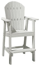 Rustic Adirondack Chairs Outdoor BarStools with Hight Back Design, White