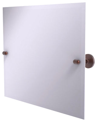 Frameless Landscape Beveled Edge Tilt Mirror, Antique Copper