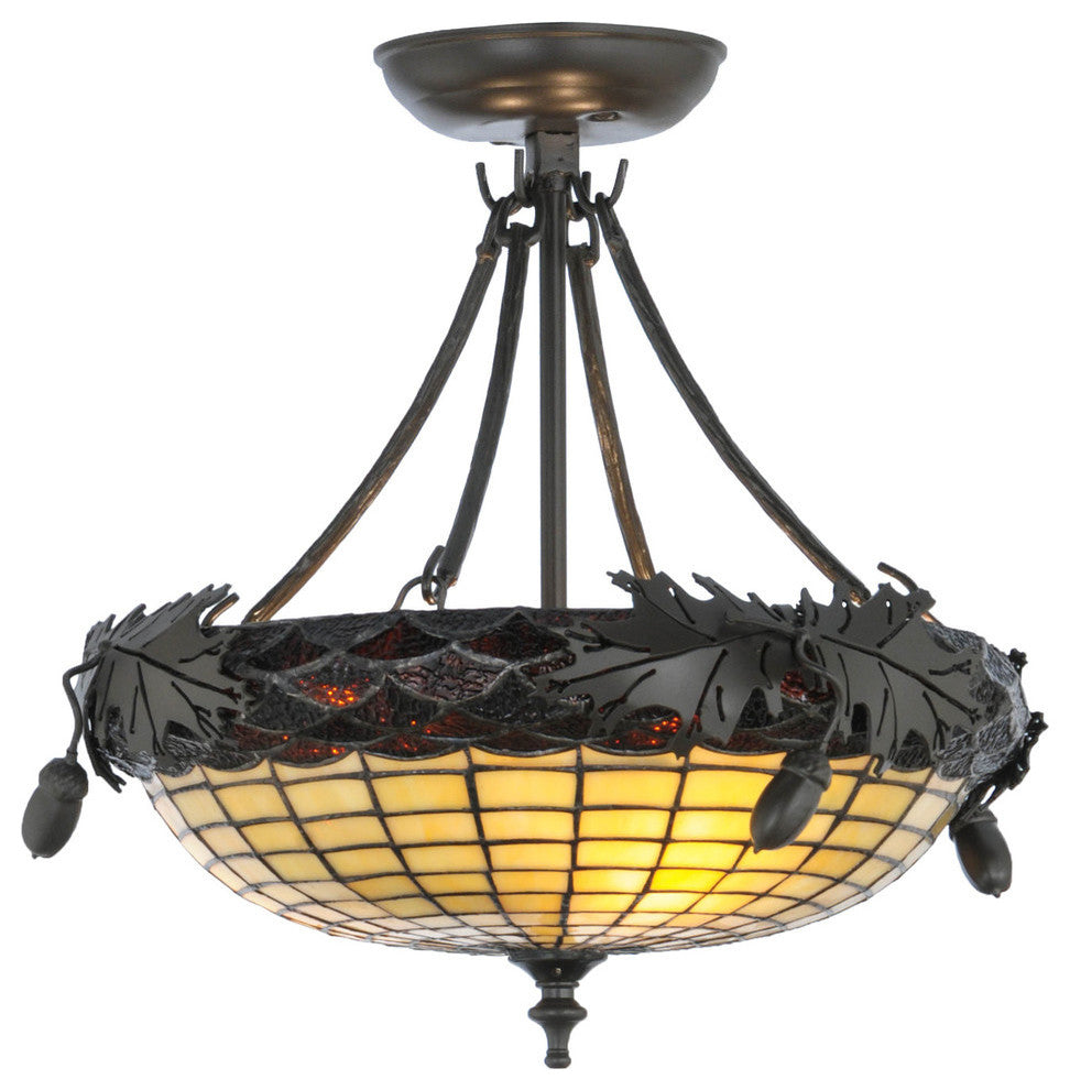 16W Greenbriar Oak Semi-Flushmount