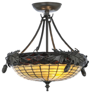 16W Greenbriar Oak Semi-Flushmount