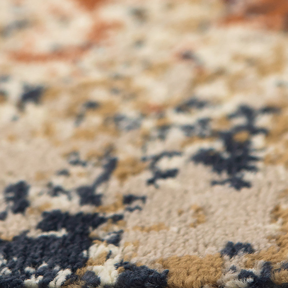 Athinai Bastia Orange Abstract Area Rug, 7'9"x9'9"