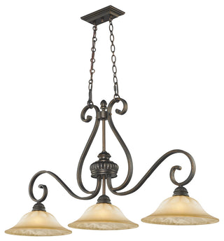 Golden Lighting Mayfair Leather Crackle Island Light