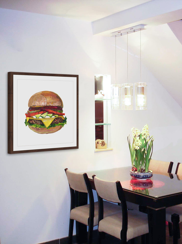 "Ultimate Burger" Framed Painting Print, 32"x32"