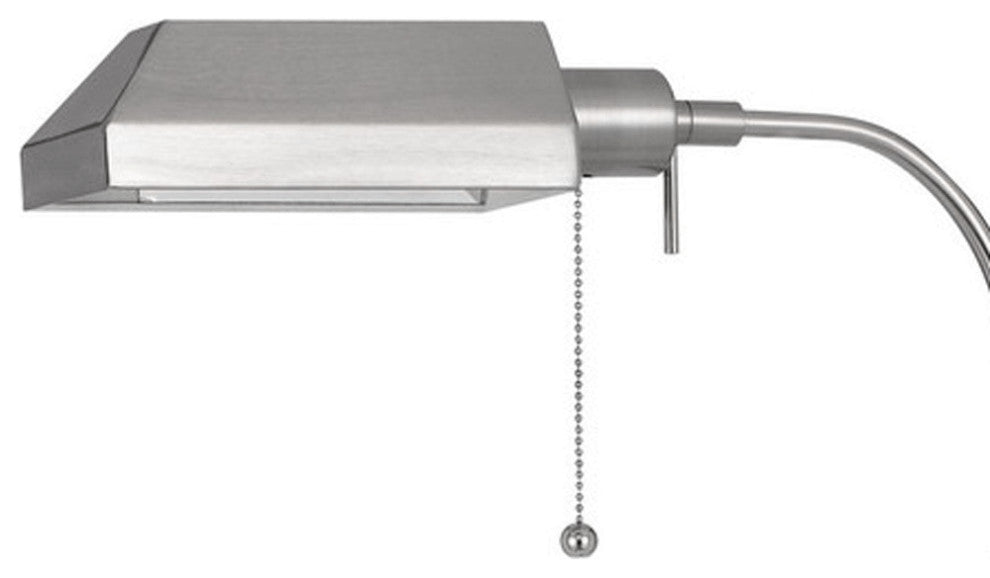 57" Nickel Adjustable Traditional Shaped Floor Lamp With Nickel Square Shade