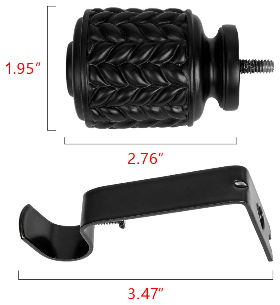 UTOPIA ALLEY 3/4 Inch Curtain Rod - Curtain Rods For Windows, Black, 48"-86"