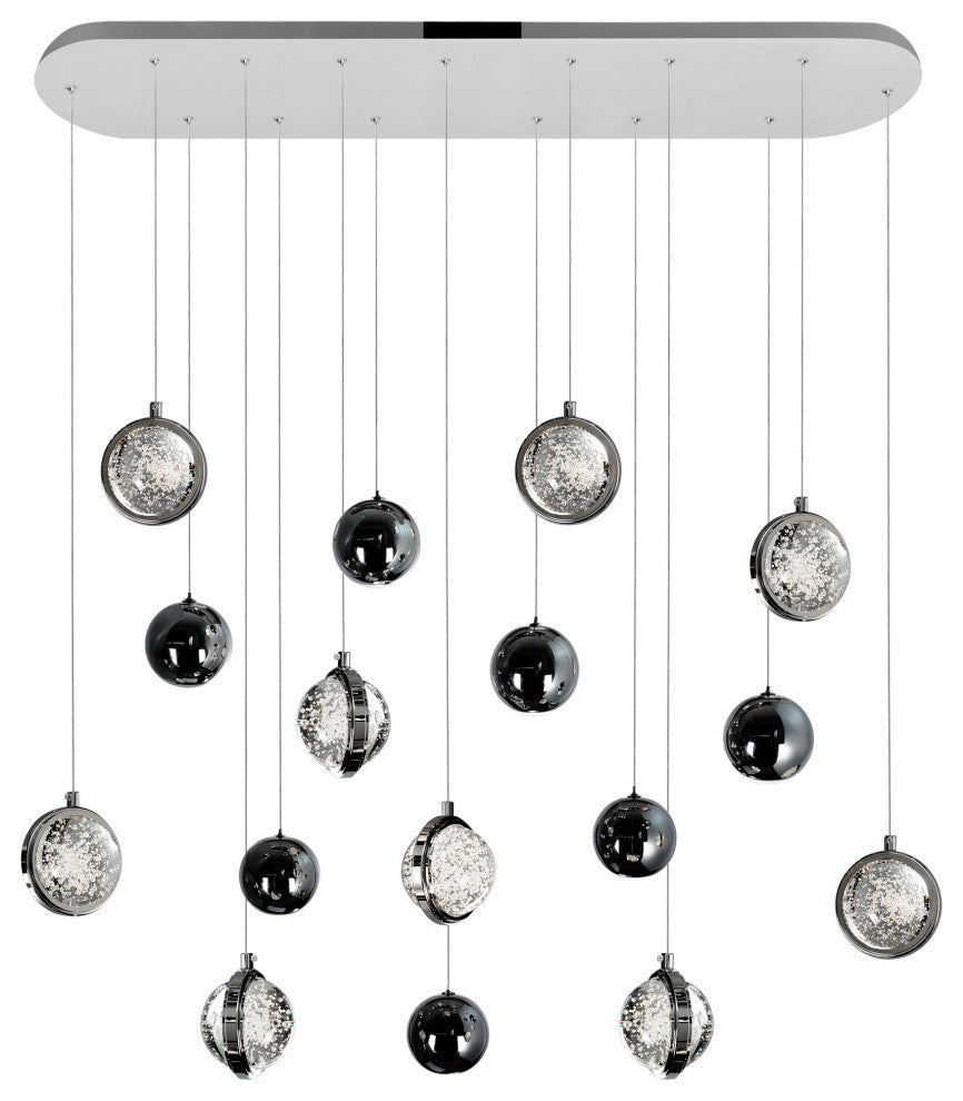 Salvador 40 in LED Integrated Polished Nickel Chandelier