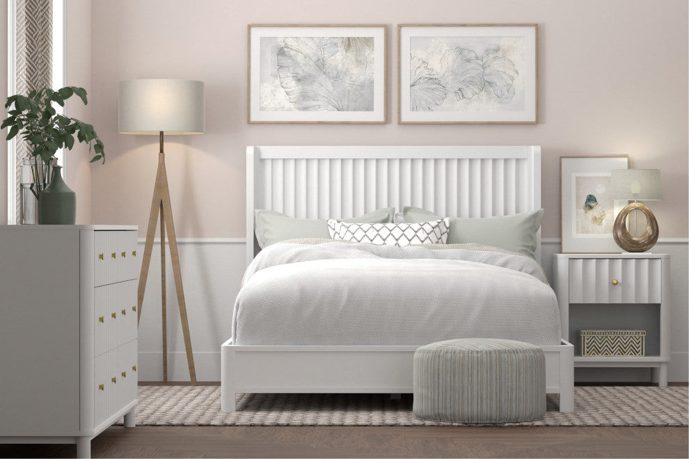 Stapleton Full Panel Bed, White
