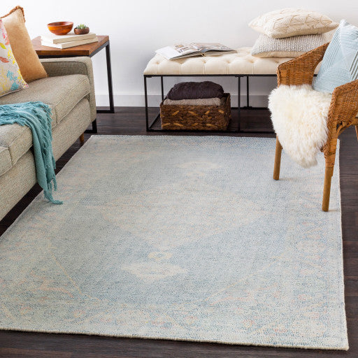 Surya Oregon ORG-2306 8'x10' Rug, Sky Blue/Navy/Peach/Bright Yellow/White