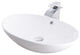Porcelain Vessel Sink and Faucet Set, Chrome