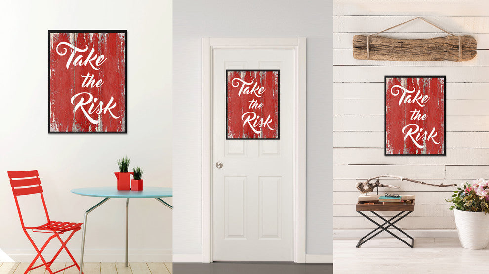 Take The Risk Inspirational, Canvas, Picture Frame, 13"X17"