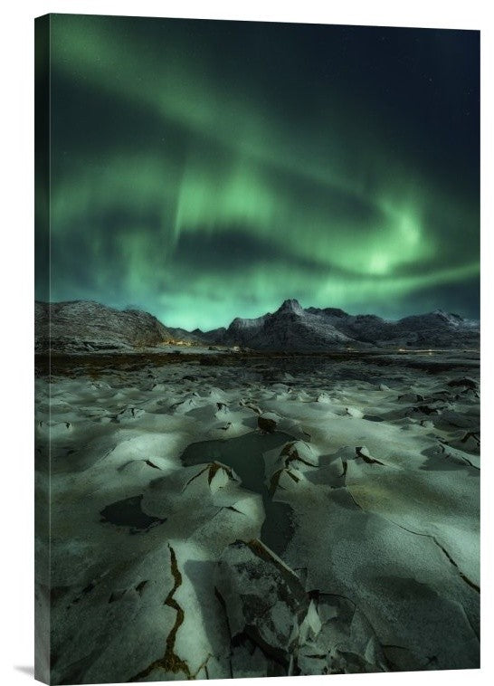 "Ice Cracking" Stretched Canvas Giclee by Javier De La, 16"x24"