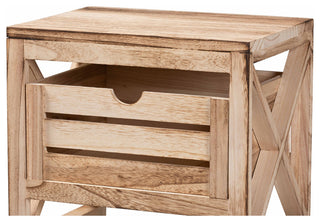 Mandell Natural Brown Finished Wood 2-Drawer Storage Unit