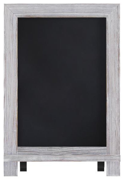 Canterbury Magnetic Chalkboard WithMetal Scrolled Legs, Hang or Countertop Board, White Wash