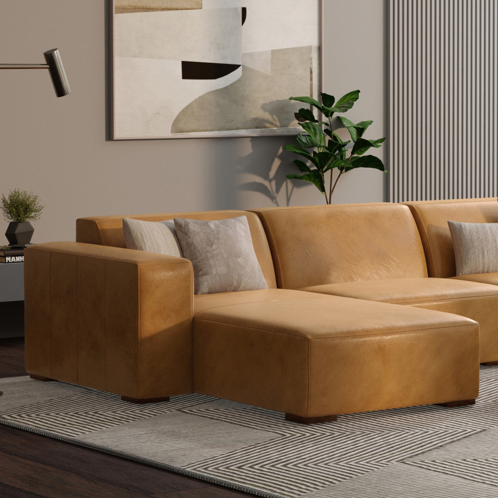 Rex Left Chaise Sofa Module in Genuine Leather