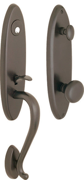 Rockwell Premium Solid Brass Entry Door 200 Series Handleset, Antique Black