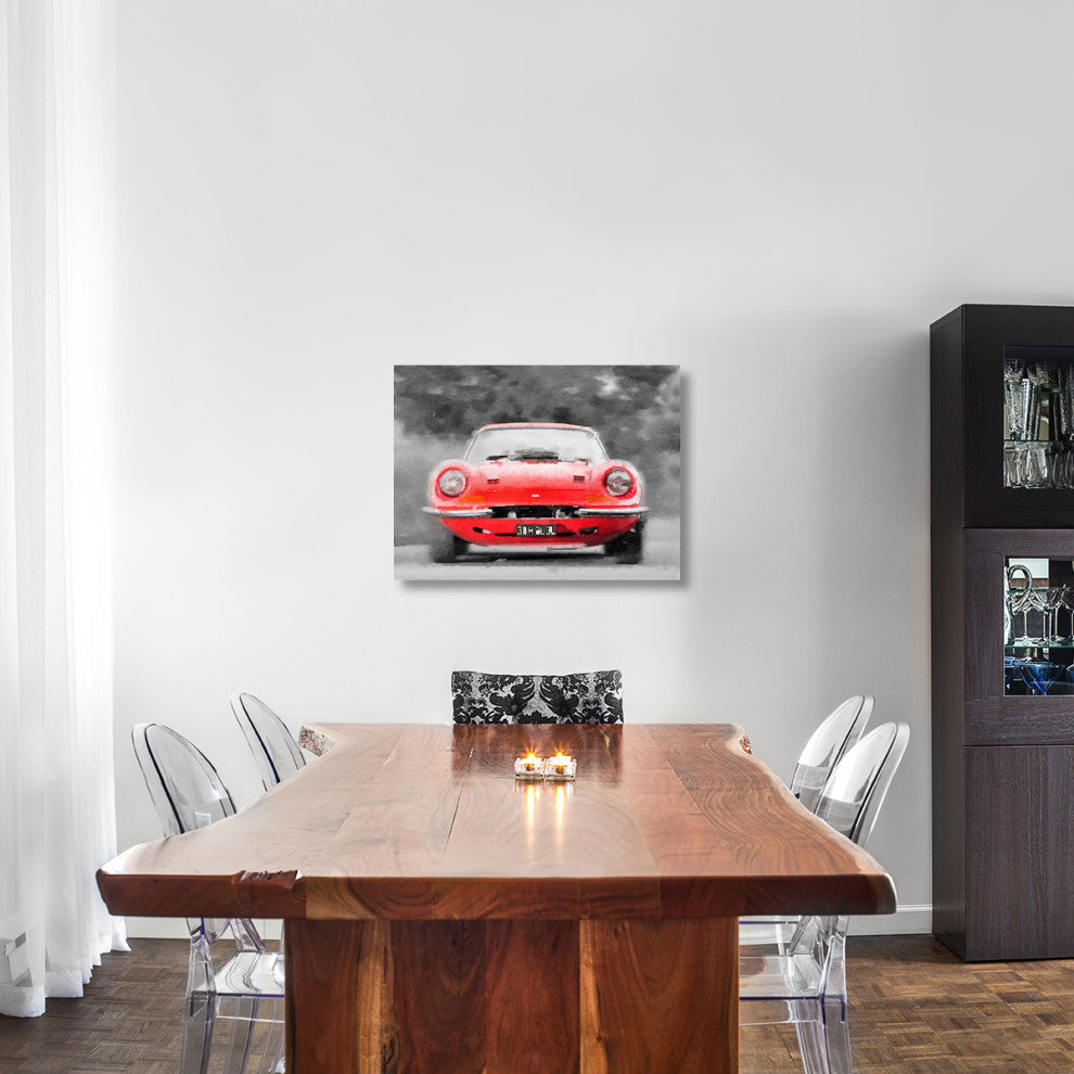 "Ferrari Dino 246 GT Front Watercolor" Fine Art Print
