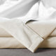 Signature Diva Cream Plush Velvet Hotel Blackout Fabric Sample, 4Wx4L