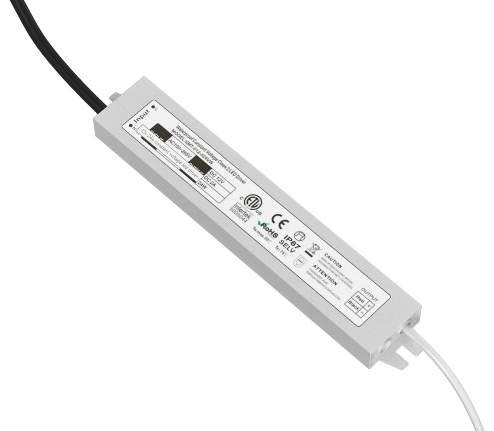 24-Watt LED Power Source, Low Voltage 24w Transformer to Power 3 or More Numbers