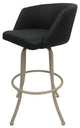 Swivel Counter Metal Bar Stool, Joey, Black Lava/Beige, 30"