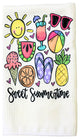 Sweet Summertime Favorite Things Microfiber Waffle Weave Kitchen Dish Towel