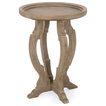 Ridge French Country Accent Table With Round Top, Natural