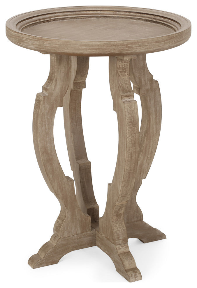 Ridge French Country Accent Table With Round Top, Natural