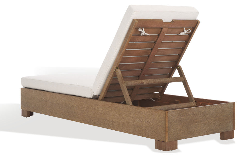 Safavieh Couture Indoor-Outdoor Blanquilla Chaise Lounge, Natural/Beige