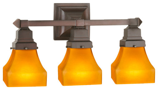 20W Bungalow Frosted Amber 3 LT Vanity Light