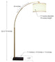 Brightech Logan - Contemporary Arc Floor Lamp w. Marble Base, Antique Brass