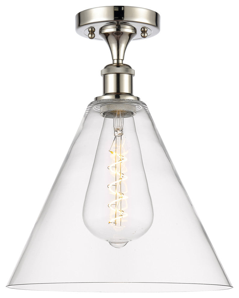 Innovations 516-1C-PN-GBC-122 1 Light Semi-Flush Mount, Polished Nickel