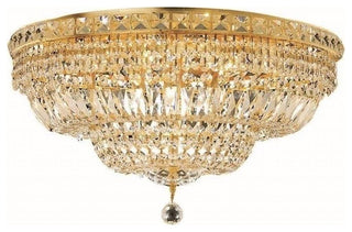 Elegant Lighting Tranquil 24" 12 Light Royal Crystal Flush Mount