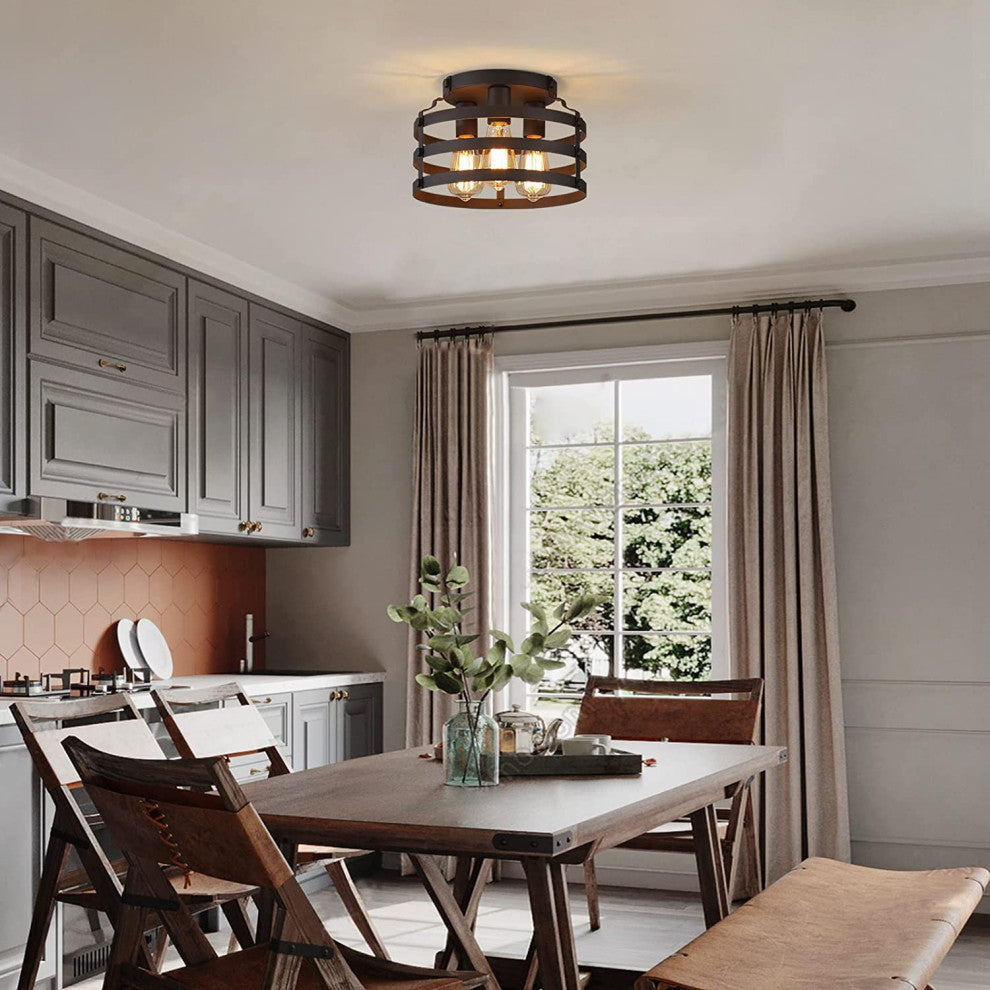 3 Light Farmhouse Ceiling Light Fixtures Farmhouse Black Industrial Ceiling Lamp