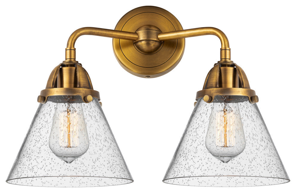 Large Cone Bath Vanity Light, Brushed Brass, Seedy, Seedy