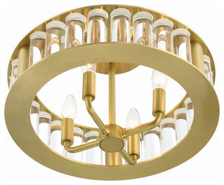 Crystorama Lighting Group FAR-6000 Farris 4 Light 17"W Semi-Flush - Aged Brass
