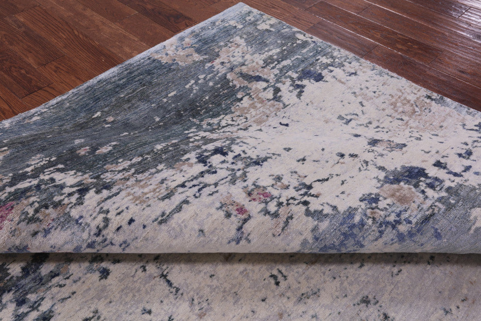 Abstract Handmade Wool & Silk Rug 7' 10" X 10' 4" - Q15533