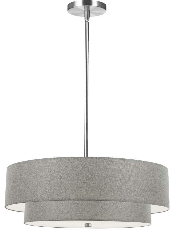 Dainolite 571-224P-PC-GRY 4 Light, 2 Tier, Pendant, Polished Chrome