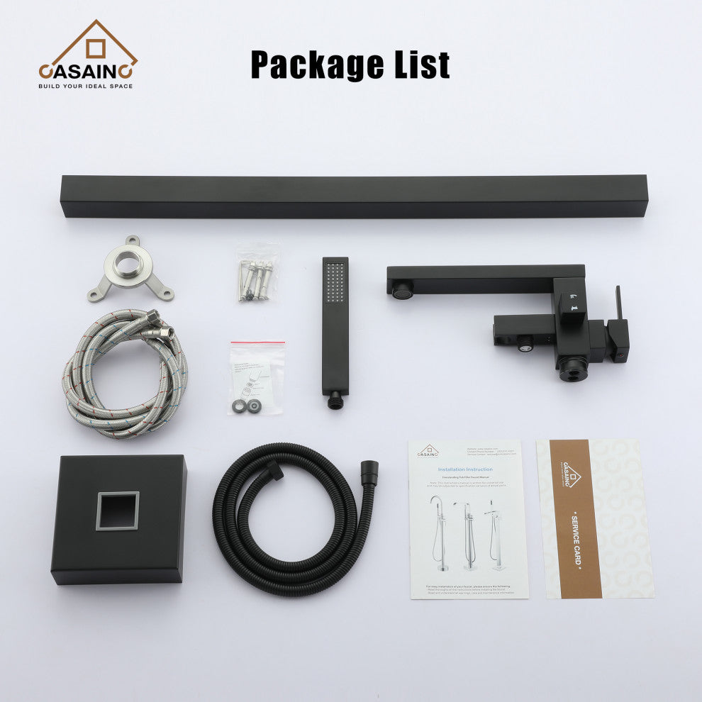 Bathroom Tub Filler with Hand Shower in Brushed Nickel and More, Matte Black
