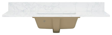 Engineered Stone Vanity Top in Grain White, 43", Single Sink