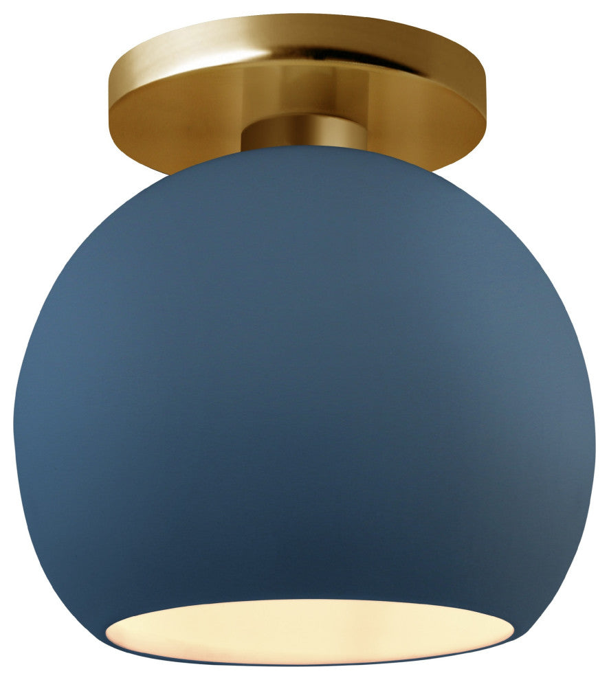 Radiance Medium Globe Semi-Flush, Midnight Sky/White Frame, Brushed Brass, LED