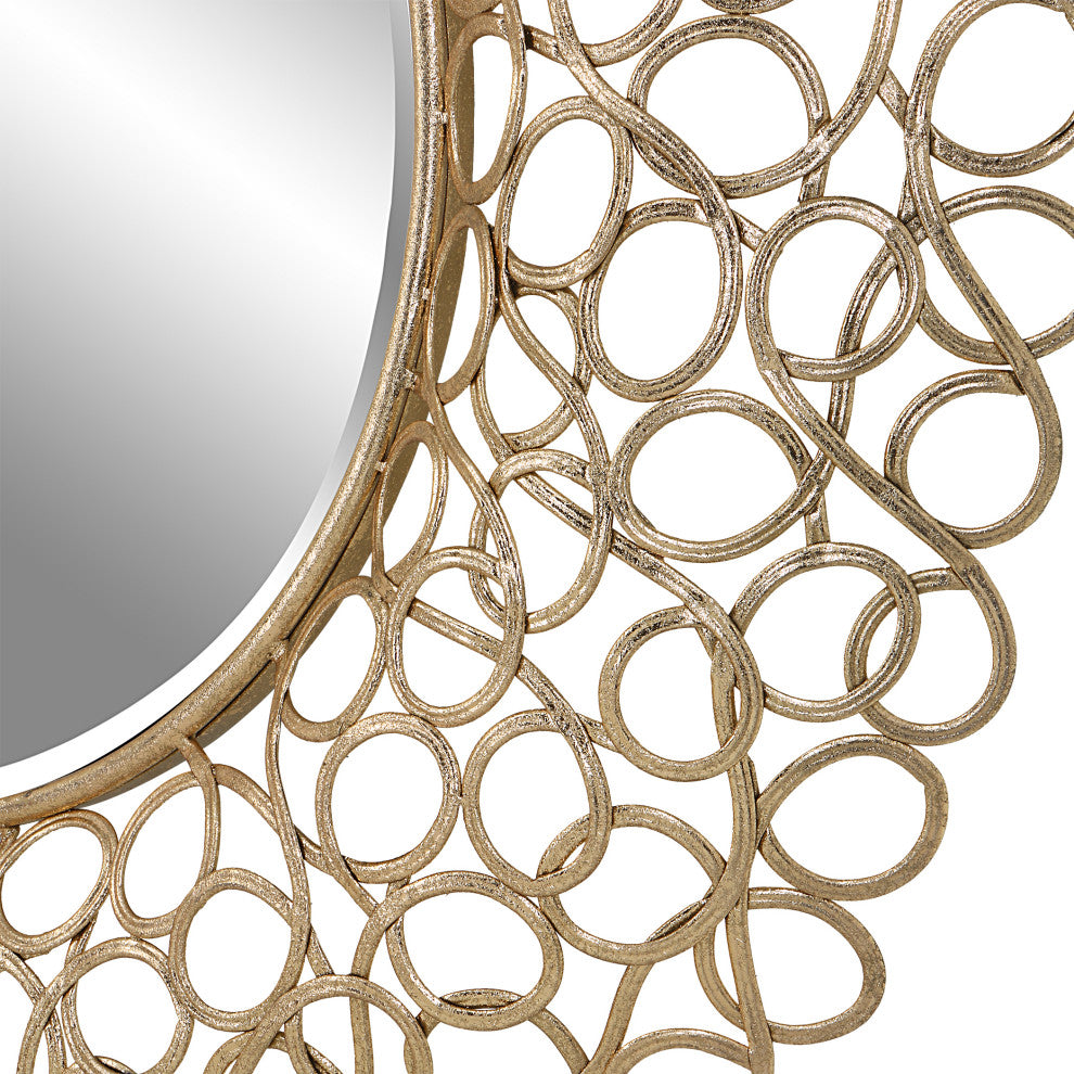 Uttermost 09850 Swirl Round Gold Mirror