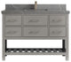 Parker 48 Single Sink Bath Vanity in Elephant Skin Gray  2" Piatra Gray
