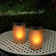 Outdoor Solar Powered Pathway Lantern Flickering LED Light Jars, Set of 2