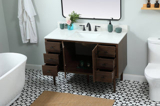 Home Living 22" Midcentury Modern Walnut-Light Bathroom Vanity