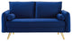 Loveseat Sofa, Velvet, Blue Navy, Modern, Living Lounge Hotel Lobby Hospitality
