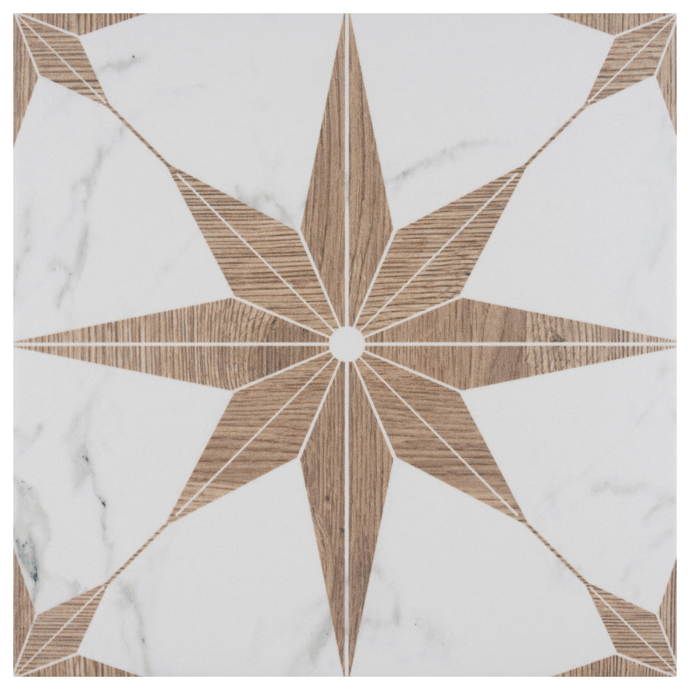 Llama Stella Loire Porcelain Floor and Wall Tile, Noce, Noce